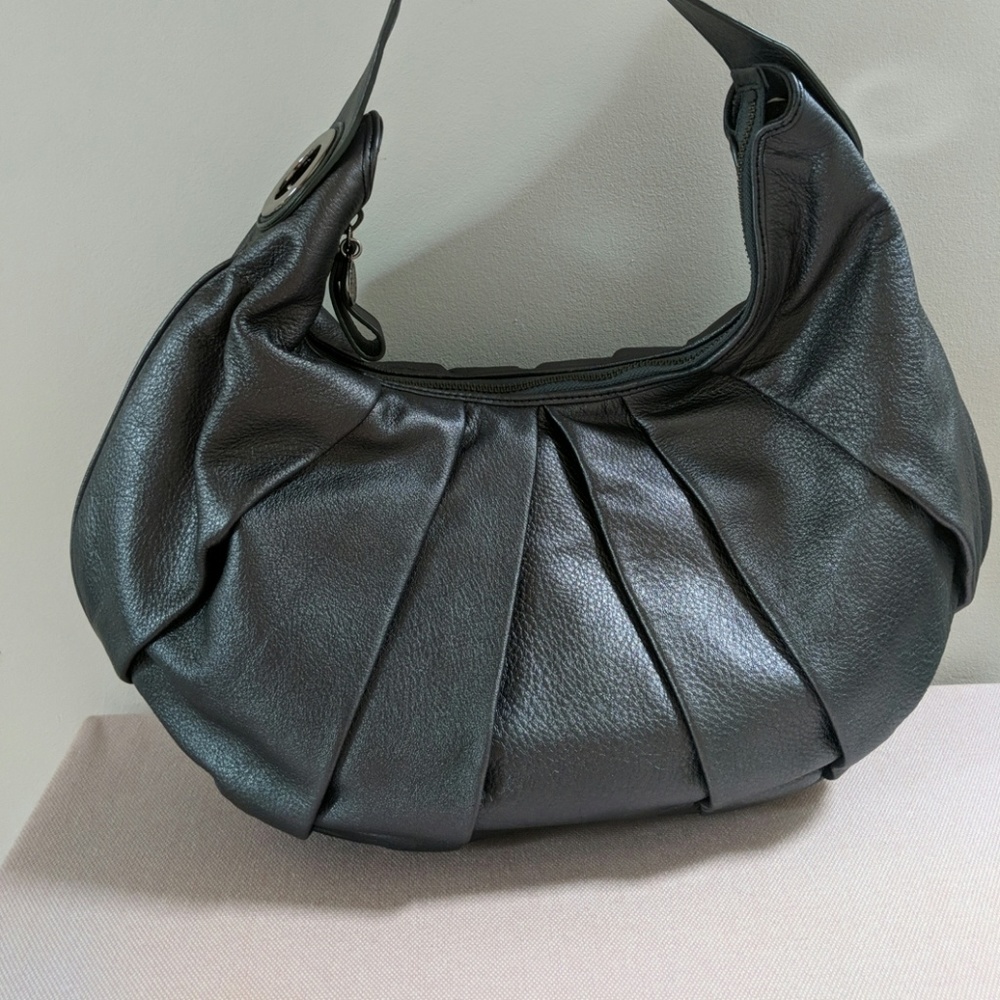 Leather gunmetal Anne Klein purse